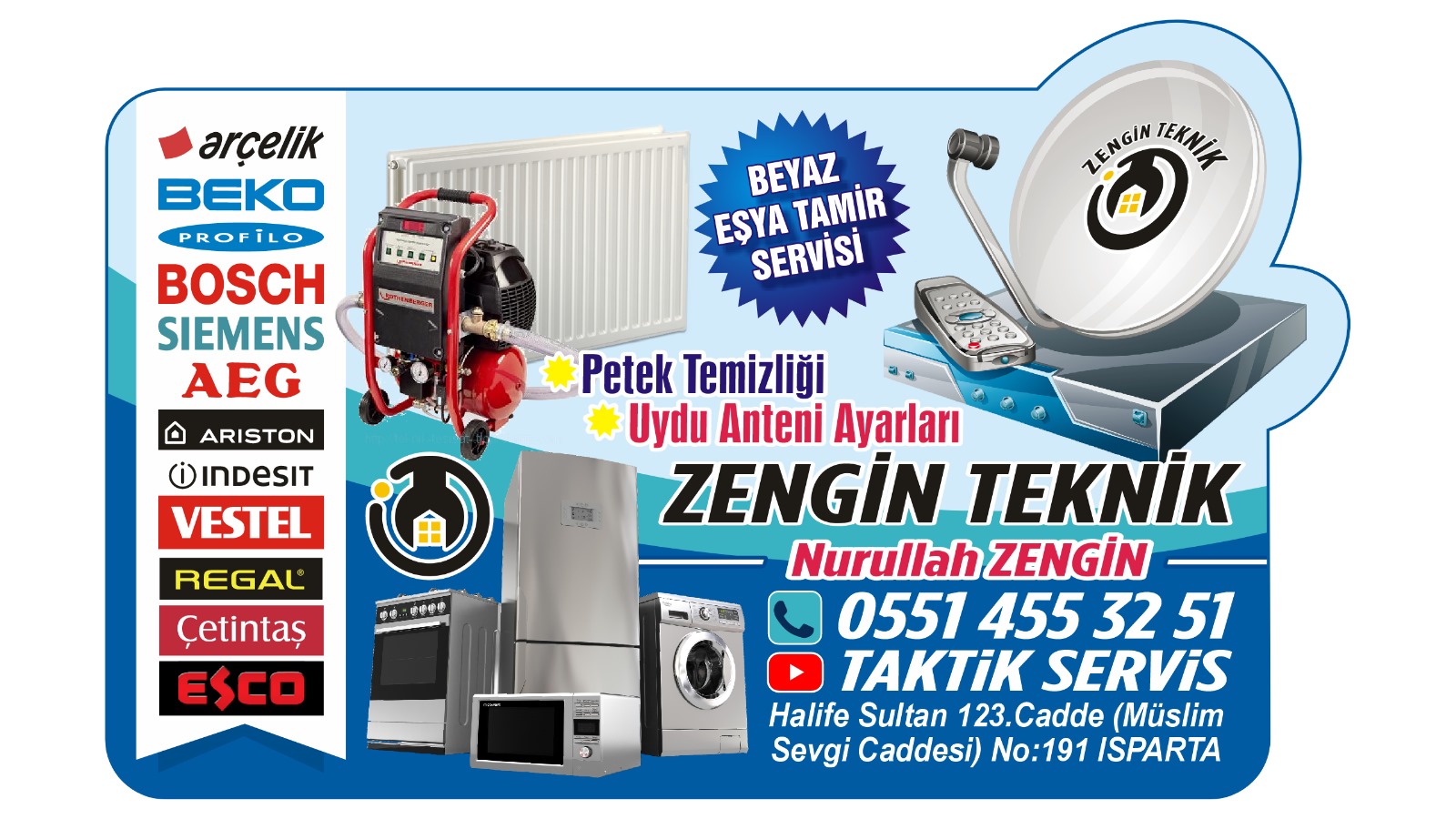 Sütçüler Beyaz Eşya Servisi-0 551 455 32 51-ZENGİN TEKNİK